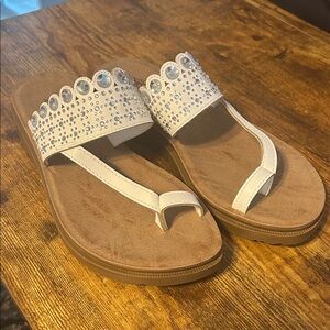 Elegant White Rhinestone Sandals